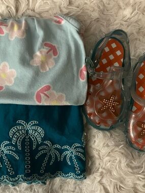 Tutto Piccolo Kids Clear Jelly Sandals with Starfish Accent - Pink/Orange